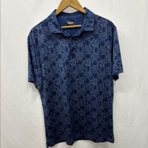 Men's Navy Pattern Polo Shirt with pineapple